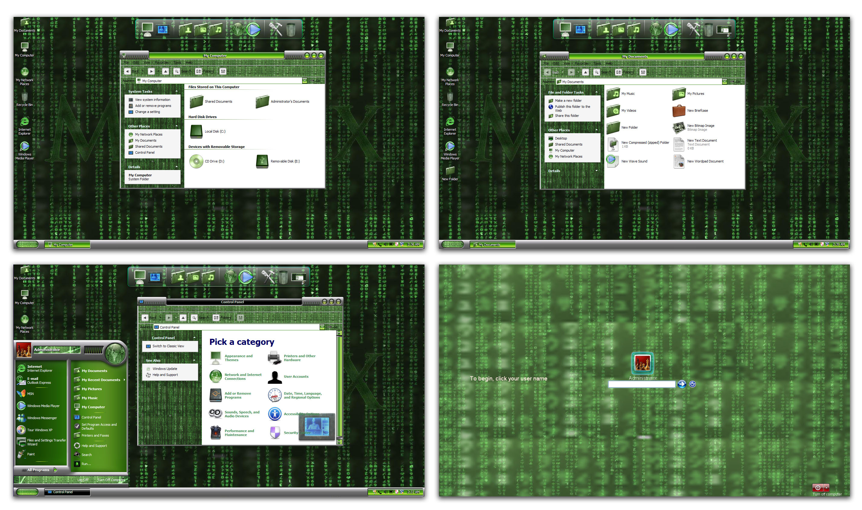 Matrix Skin Pack 1.0 For windows 7 And xp Free download & full download,free software download filehunk.com