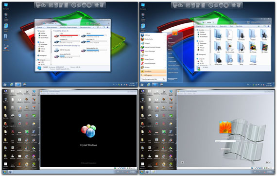 Download Crystal Skin Pack 1.0 for Win7