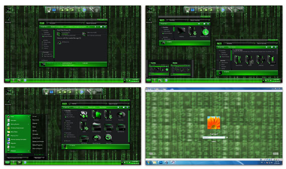 Matrix Skin Pack 1.0 For windows 7 And xp Free download & full download,free software download filehunk.com