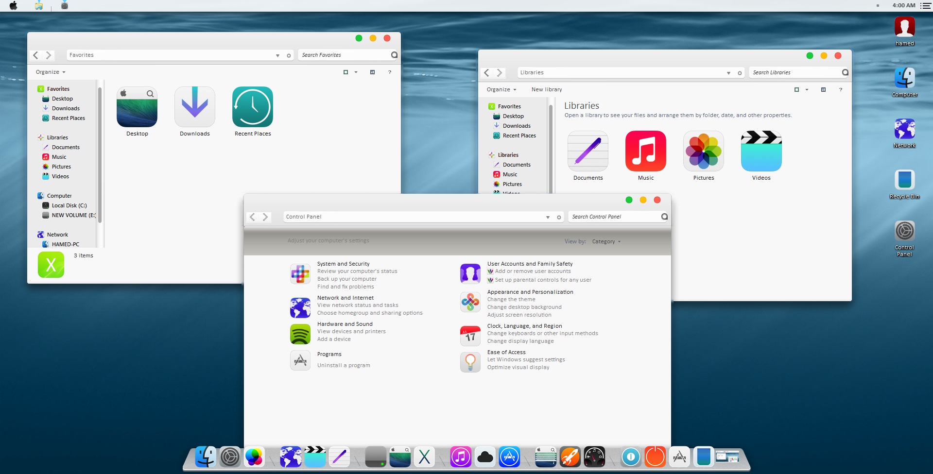 Mac OS X Yosemite Theme for Win7/8/8.1