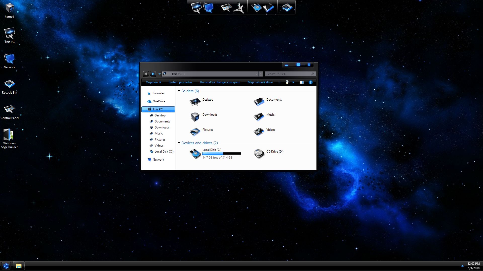 DarkMatter Blue SkinPack for Windows 7\10