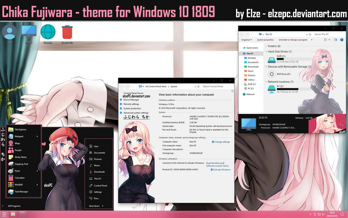 Windows 10 Anime Theme] Chika Fujiwara - Skin Pack for Windows 11 and 10