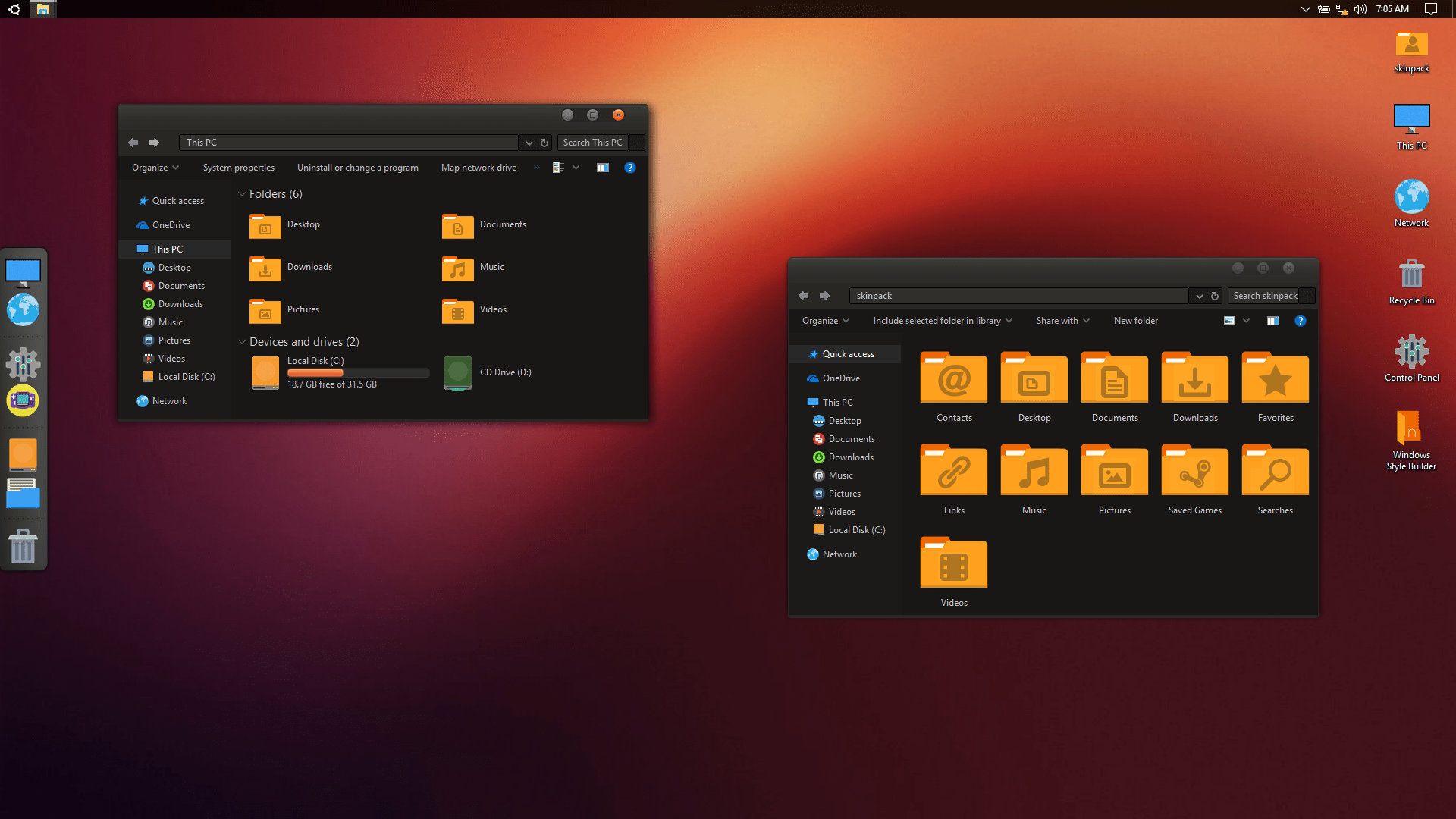 Ubuntu Budgie Dark SkinPack for Windows 10 19H2