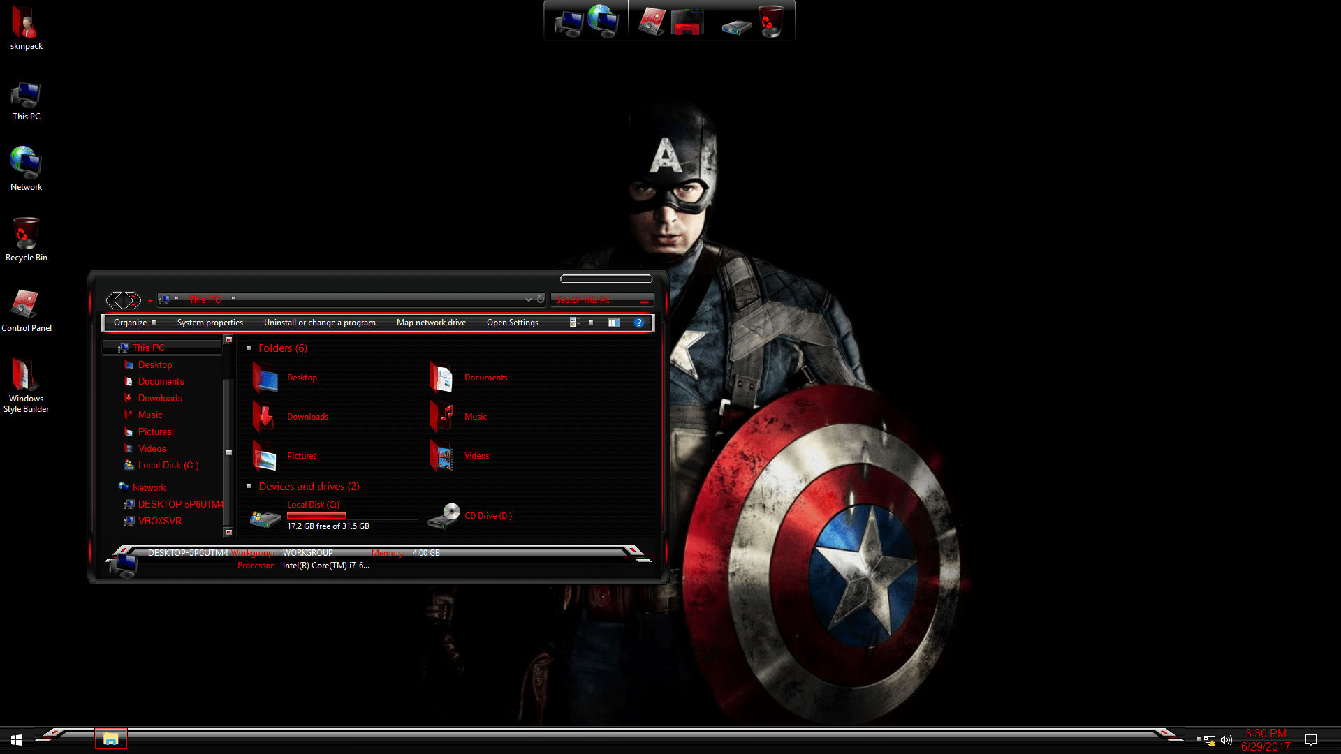 Captain America SkinPack for Windows 10 and 7/8
