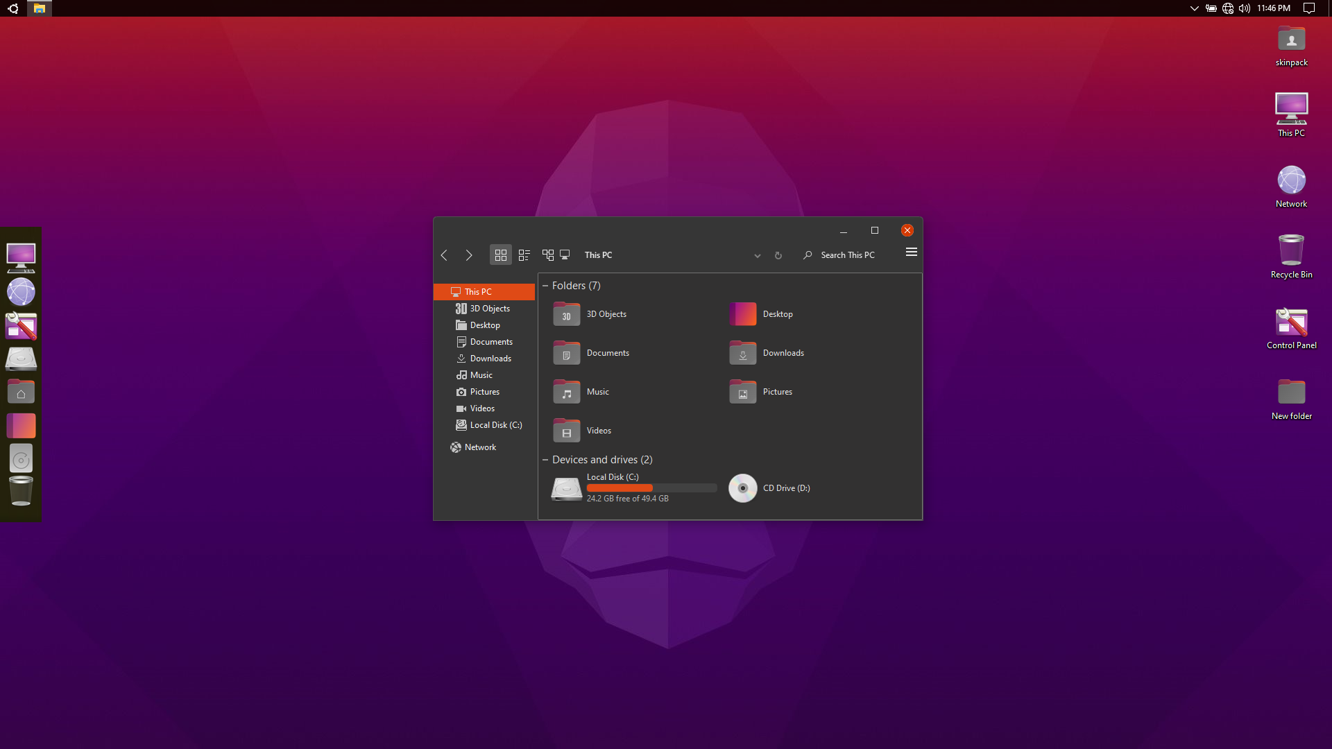 Ubuntu Groovy Gorilla Skin Pack for Windows 10