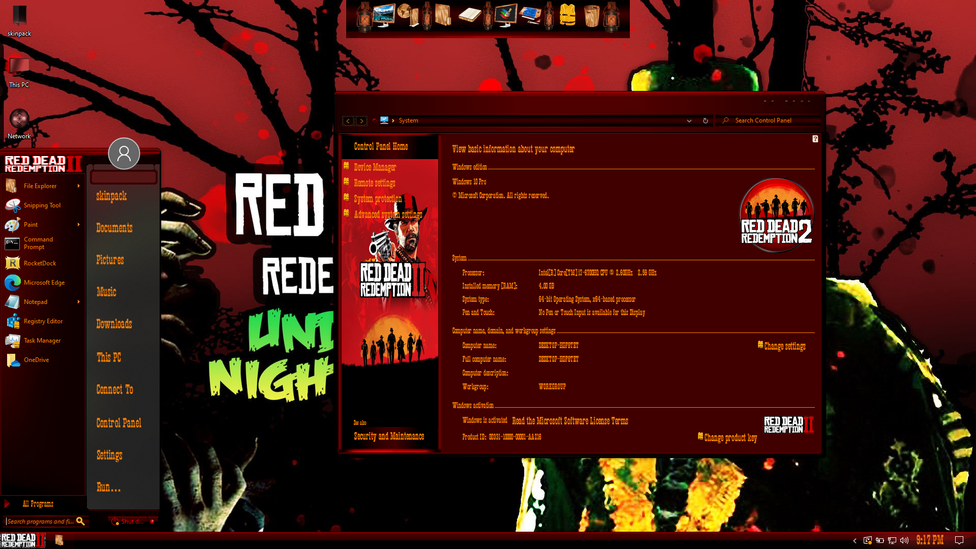 Red Dead II Premium SkinPack for Windows 10