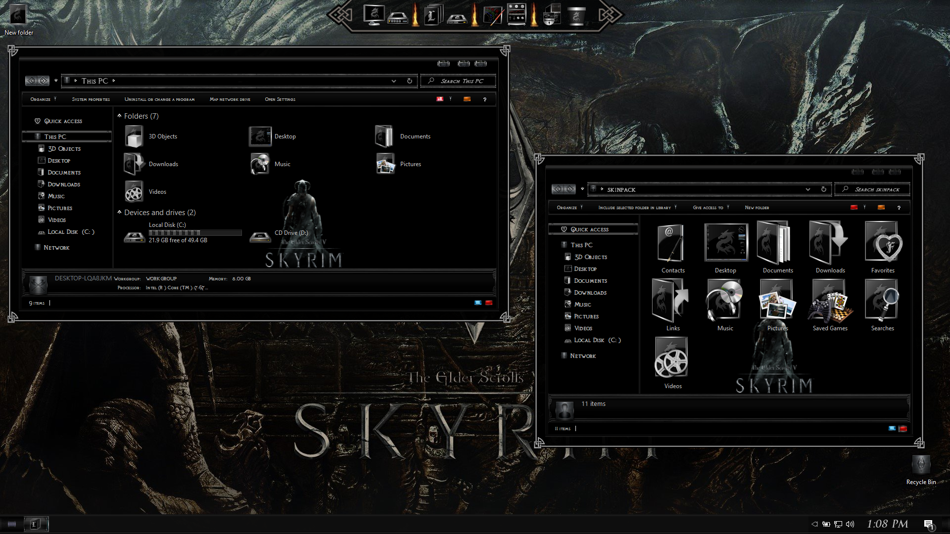 Skyrim Dragon Spawn Premium SkinPack for Windows 10