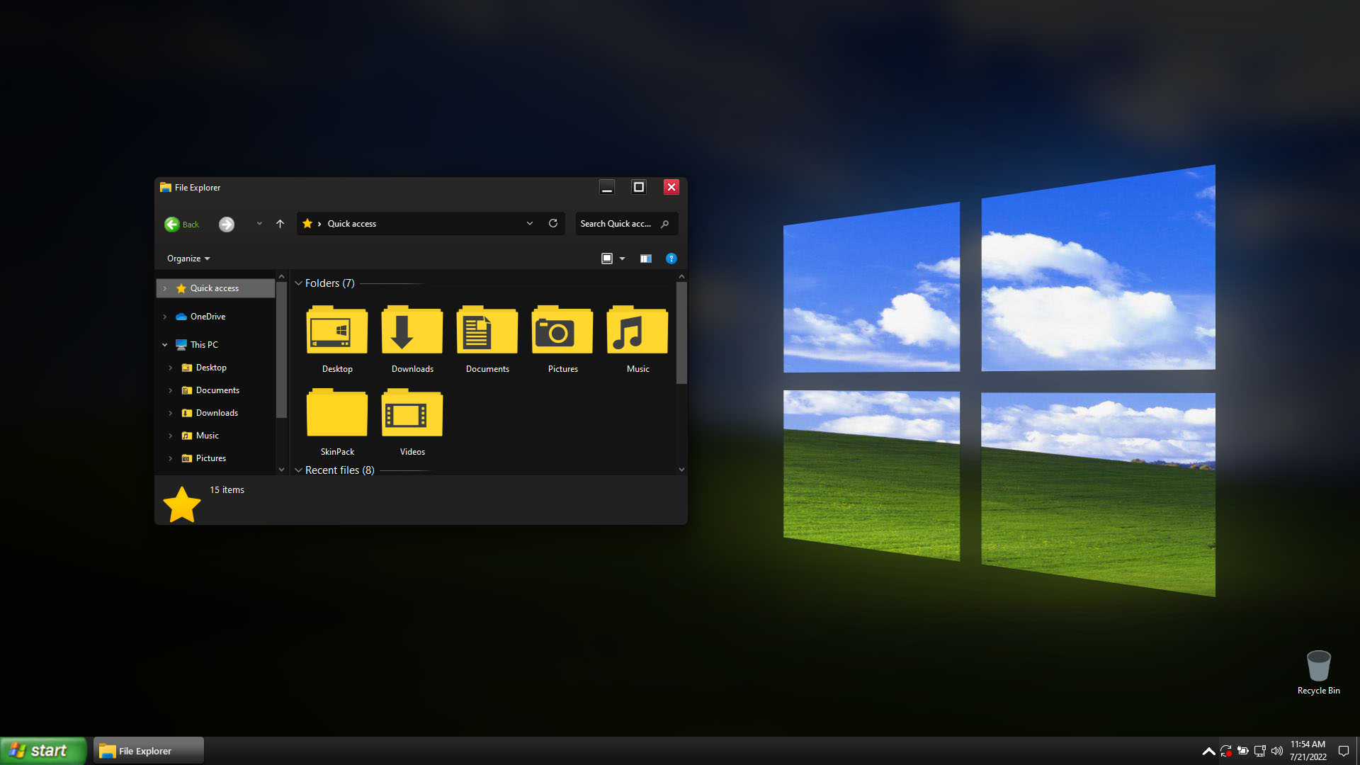 XP Black SkinPack for Windows 11 and 10
