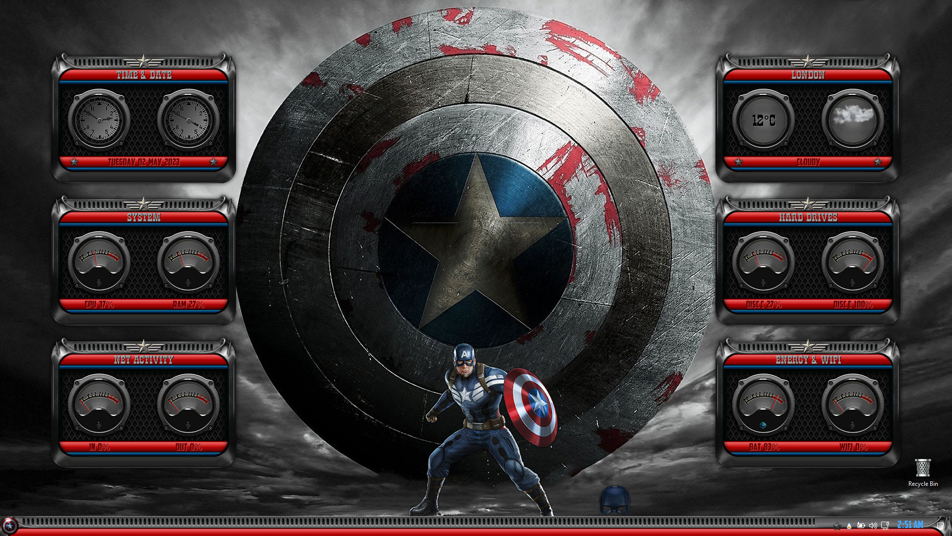 Captain America Premium SkinPack for Windows 11