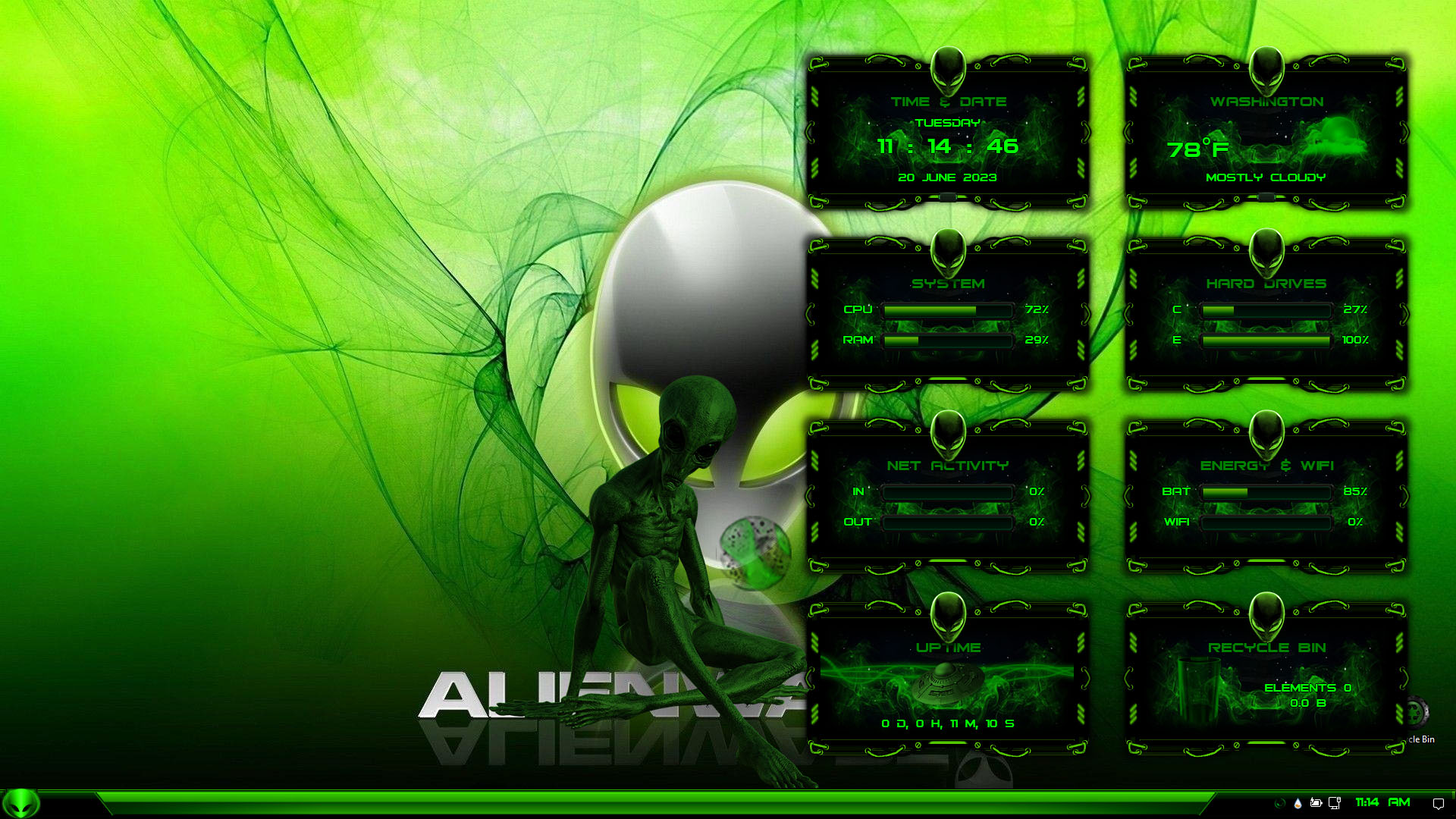 Alienware Green Premium SkinPack for Windows 11