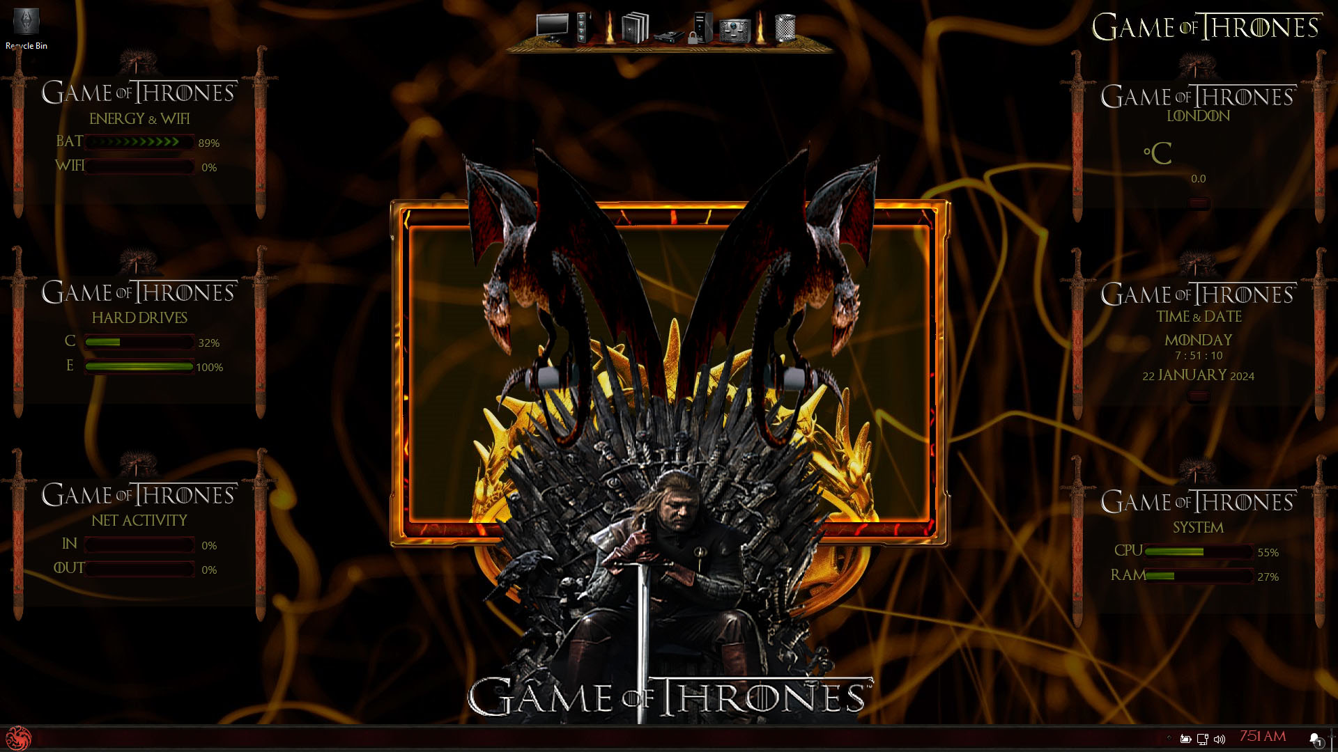 Game of Thrones Premium SkinPack for Windows 11